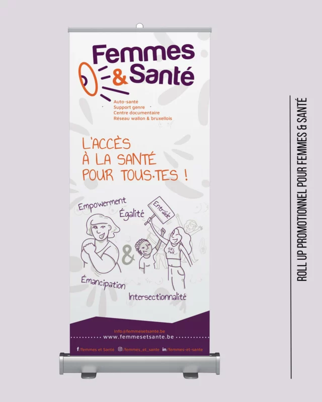 [ GRAPHISME]

Ce roll-up pour @femmesetsante se veut avant tout un outil pratique pour soutenir leur action. Nous avons travaillé en harmonie avec leur charte graphique pour qu’il accompagne leurs événements, tout en restant fidèle à leurs valeurs. L’objectif : transmettre clairement leur message avec un support visuel simple et efficace.

#Lahplab #RollUp #CommunicationVisuelle #Féminisme #SantéDesFemmes

Ce design se base sur une charte graphique existante et intègre les illustrations de Tess-H.be.